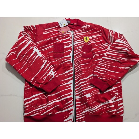 Puma Scuderia Ferrari x Joshua Vides Red Race Jacket Men’s Size Large NWT $180 - Picture 1 of 9